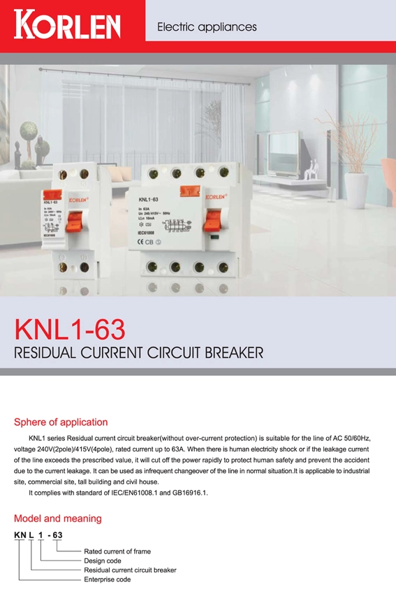 Hot Sale F360 Residual Current Circuit Breaker